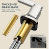 image:imageFORIOUS Vessel Bathroom Sink Faucets 1 Hole Brushed Gold Tall Waterfall Bathroom Faucet Single Handle with Pop Up Drain and Supply Lines for Bowel Sink Deck MountStainless Steel