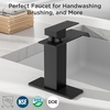 image:imageFORIOUS Vessel Bathroom Sink Faucets 1 Hole Brushed Gold Tall Waterfall Bathroom Faucet Single Handle with Pop Up Drain and Supply Lines for Bowel Sink Deck MountMatte Black