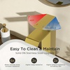 image:imageFORIOUS Vessel Bathroom Sink Faucets 1 Hole Brushed Gold Tall Waterfall Bathroom Faucet Single Handle with Pop Up Drain and Supply Lines for Bowel Sink Deck MountBrushed Gold