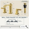 image:imageFORIOUS Vessel Bathroom Sink Faucets 1 Hole Brushed Gold Tall Waterfall Bathroom Faucet Single Handle with Pop Up Drain and Supply Lines for Bowel Sink Deck MountBrushed Gold