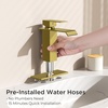 image:imageFORIOUS Vessel Bathroom Sink Faucets 1 Hole Brushed Gold Tall Waterfall Bathroom Faucet Single Handle with Pop Up Drain and Supply Lines for Bowel Sink Deck MountBrushed Gold