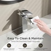 image:imageFORIOUS Vessel Bathroom Sink Faucets 1 Hole Brushed Gold Tall Waterfall Bathroom Faucet Single Handle with Pop Up Drain and Supply Lines for Bowel Sink Deck MountChrome
