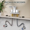 image:imageFORIOUS Vessel Bathroom Sink Faucets 1 Hole Brushed Gold Tall Waterfall Bathroom Faucet Single Handle with Pop Up Drain and Supply Lines for Bowel Sink Deck MountChrome