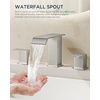 image:imageFORIOUS Vessel Bathroom Sink Faucets 1 Hole Brushed Gold Tall Waterfall Bathroom Faucet Single Handle with Pop Up Drain and Supply Lines for Bowel Sink Deck MountStainless Steel x2