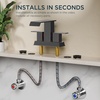 image:imageFORIOUS Vessel Bathroom Sink Faucets 1 Hole Brushed Gold Tall Waterfall Bathroom Faucet Single Handle with Pop Up Drain and Supply Lines for Bowel Sink Deck MountOil Rubbed Bronze