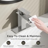 image:imageFORIOUS Vessel Bathroom Sink Faucets 1 Hole Brushed Gold Tall Waterfall Bathroom Faucet Single Handle with Pop Up Drain and Supply Lines for Bowel Sink Deck MountStainless Steel