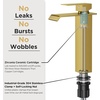 image:imageFORIOUS Vessel Bathroom Sink Faucets 1 Hole Brushed Gold Tall Waterfall Bathroom Faucet Single Handle with Pop Up Drain and Supply Lines for Bowel Sink Deck MountBrushed Gold