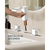 image:imageFORIOUS Vessel Bathroom Sink Faucets 1 Hole Brushed Gold Tall Waterfall Bathroom Faucet Single Handle with Pop Up Drain and Supply Lines for Bowel Sink Deck MountChrome