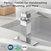 image:imageFORIOUS Vessel Bathroom Sink Faucets 1 Hole Brushed Gold Tall Waterfall Bathroom Faucet Single Handle with Pop Up Drain and Supply Lines for Bowel Sink Deck MountChrome