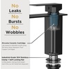 image:imageFORIOUS Vessel Bathroom Sink Faucets 1 Hole Brushed Gold Tall Waterfall Bathroom Faucet Single Handle with Pop Up Drain and Supply Lines for Bowel Sink Deck MountMatte Black