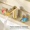 image:imageFORIOUS Vessel Bathroom Sink Faucets 1 Hole Brushed Gold Tall Waterfall Bathroom Faucet Single Handle with Pop Up Drain and Supply Lines for Bowel Sink Deck MountBrushed Gold