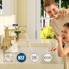 image:imageFORIOUS Vessel Bathroom Sink Faucets 1 Hole Brushed Gold Tall Waterfall Bathroom Faucet Single Handle with Pop Up Drain and Supply Lines for Bowel Sink Deck MountBrushed Gold