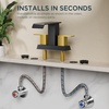 image:imageFORIOUS Vessel Bathroom Sink Faucets 1 Hole Brushed Gold Tall Waterfall Bathroom Faucet Single Handle with Pop Up Drain and Supply Lines for Bowel Sink Deck MountBlack and Gold