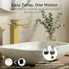 image:imageFORIOUS Vessel Bathroom Sink Faucets 1 Hole Brushed Gold Tall Waterfall Bathroom Faucet Single Handle with Pop Up Drain and Supply Lines for Bowel Sink Deck MountBrushed Gold