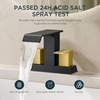 image:imageFORIOUS Vessel Bathroom Sink Faucets 1 Hole Brushed Gold Tall Waterfall Bathroom Faucet Single Handle with Pop Up Drain and Supply Lines for Bowel Sink Deck MountBlack and Gold