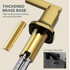 image:imageFORIOUS Vessel Bathroom Sink Faucets 1 Hole Brushed Gold Tall Waterfall Bathroom Faucet Single Handle with Pop Up Drain and Supply Lines for Bowel Sink Deck MountBrushed Gold