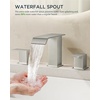 image:imageFORIOUS Vessel Bathroom Sink Faucets 1 Hole Brushed Gold Tall Waterfall Bathroom Faucet Single Handle with Pop Up Drain and Supply Lines for Bowel Sink Deck MountStainless Steel