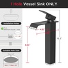 image:imageFORIOUS Vessel Bathroom Sink Faucets 1 Hole Brushed Gold Tall Waterfall Bathroom Faucet Single Handle with Pop Up Drain and Supply Lines for Bowel Sink Deck MountMatte Black