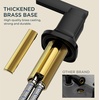 image:imageFORIOUS Vessel Bathroom Sink Faucets 1 Hole Brushed Gold Tall Waterfall Bathroom Faucet Single Handle with Pop Up Drain and Supply Lines for Bowel Sink Deck MountMatte Black