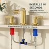 image:imageFORIOUS Vessel Bathroom Sink Faucets 1 Hole Brushed Gold Tall Waterfall Bathroom Faucet Single Handle with Pop Up Drain and Supply Lines for Bowel Sink Deck MountBrushed Gold