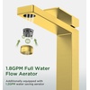 image:imageFORIOUS Bathroom Faucets for 1 or 3 Hole Sink Chrome Single Handle Bathroom Faucet with Popup Drain and Supply Lines Suitable for Vanity RV Lavatory RestroomBrushed Gold