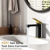 image:imageFORIOUS Bathroom Faucets for 1 or 3 Hole Sink Chrome Single Handle Bathroom Faucet with Popup Drain and Supply Lines Suitable for Vanity RV Lavatory RestroomBlack and Gold