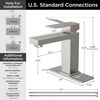 image:imageFORIOUS Bathroom Faucets for 1 or 3 Hole Sink Chrome Single Handle Bathroom Faucet with Popup Drain and Supply Lines Suitable for Vanity RV Lavatory RestroomStainless Steel