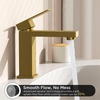 image:imageFORIOUS Bathroom Faucets for 1 or 3 Hole Sink Chrome Single Handle Bathroom Faucet with Popup Drain and Supply Lines Suitable for Vanity RV Lavatory RestroomBrushed Gold