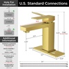 image:imageFORIOUS Bathroom Faucets for 1 or 3 Hole Sink Chrome Single Handle Bathroom Faucet with Popup Drain and Supply Lines Suitable for Vanity RV Lavatory RestroomBrushed Gold