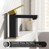 image:imageFORIOUS Bathroom Faucets for 1 or 3 Hole Sink Chrome Single Handle Bathroom Faucet with Popup Drain and Supply Lines Suitable for Vanity RV Lavatory RestroomBlack and Gold