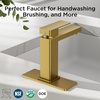 image:imageFORIOUS Bathroom Faucets for 1 or 3 Hole Sink Chrome Single Handle Bathroom Faucet with Popup Drain and Supply Lines Suitable for Vanity RV Lavatory RestroomBrushed Gold