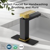 image:imageFORIOUS Bathroom Faucets for 1 or 3 Hole Sink Chrome Single Handle Bathroom Faucet with Popup Drain and Supply Lines Suitable for Vanity RV Lavatory RestroomBlack and Gold