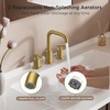 image:imageFORIOUS Brushed Nickel Bathroom Faucet for 3 Hole Widespread Bathroom Sink Faucet with Pop Up Drain and Hoses for Vanity Restroom RV Lavatory 360 Rotatable SpoutBrushed Gold