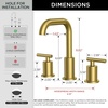 image:imageFORIOUS Brushed Nickel Bathroom Faucet for 3 Hole Widespread Bathroom Sink Faucet with Pop Up Drain and Hoses for Vanity Restroom RV Lavatory 360 Rotatable SpoutBrushed Gold