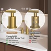 image:imageFORIOUS Brushed Nickel Bathroom Faucet for 3 Hole Widespread Bathroom Sink Faucet with Pop Up Drain and Hoses for Vanity Restroom RV Lavatory 360 Rotatable SpoutBrushed Gold