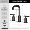 image:imageFORIOUS Brushed Nickel Bathroom Faucet for 3 Hole Widespread Bathroom Sink Faucet with Pop Up Drain and Hoses for Vanity Restroom RV Lavatory 360 Rotatable SpoutMatte Black