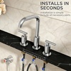 image:imageFORIOUS Brushed Nickel Bathroom Faucet for 3 Hole Widespread Bathroom Sink Faucet with Pop Up Drain and Hoses for Vanity Restroom RV Lavatory 360 Rotatable SpoutChrome