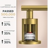 image:imageFORIOUS Brushed Nickel Bathroom Faucet for 3 Hole Widespread Bathroom Sink Faucet with Pop Up Drain and Hoses for Vanity Restroom RV Lavatory 360 Rotatable SpoutBrushed Gold