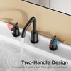 image:imageFORIOUS Brushed Nickel Bathroom Faucet for 3 Hole Widespread Bathroom Sink Faucet with Pop Up Drain and Hoses for Vanity Restroom RV Lavatory 360 Rotatable SpoutOil Rubbed Bronze