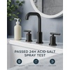 image:imageFORIOUS Brushed Nickel Bathroom Faucet for 3 Hole Widespread Bathroom Sink Faucet with Pop Up Drain and Hoses for Vanity Restroom RV Lavatory 360 Rotatable SpoutBronze