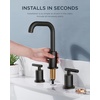 image:imageFORIOUS Brushed Nickel Bathroom Faucet for 3 Hole Widespread Bathroom Sink Faucet with Pop Up Drain and Hoses for Vanity Restroom RV Lavatory 360 Rotatable SpoutBronze
