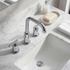 image:imageFORIOUS Brushed Nickel Bathroom Faucet for 3 Hole Widespread Bathroom Sink Faucet with Pop Up Drain and Hoses for Vanity Restroom RV Lavatory 360 Rotatable SpoutChrome