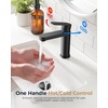 image:imageFORIOUS Matte Black Bathroom Faucets 1 or 3 Holes Modern Single Handle Bathroom Sink Faucet with Popup Drain and LeadFree cUPC Supply Line Suitable for Vanity RV Lavatory Sink