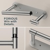 image:imageFORIOUS Toilet Paper Holder Adhesive or Screw Wall Mount Pivoting Tissue Roll Holder Stainless Steel Self Adhesive Toilet Paper Roll Holder no Drilling Matte Black Classic 2 PackStainless Steel