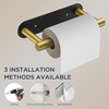 image:imageFORIOUS Toilet Paper Holder Adhesive or Screw Wall Mount Pivoting Tissue Roll Holder Stainless Steel Self Adhesive Toilet Paper Roll Holder no Drilling Matte Black Classic 2 PackMatte Black  Brushed Gold