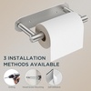image:imageFORIOUS Toilet Paper Holder Adhesive or Screw Wall Mount Pivoting Tissue Roll Holder Stainless Steel Self Adhesive Toilet Paper Roll Holder no Drilling Matte Black Classic 2 PackStainless Steel