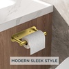 image:imageFORIOUS Toilet Paper Holder Adhesive or Screw Wall Mount Pivoting Tissue Roll Holder Stainless Steel Self Adhesive Toilet Paper Roll Holder no Drilling Matte Black Classic 2 PackBrushed Gold