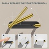 image:imageFORIOUS Toilet Paper Holder Adhesive or Screw Wall Mount Pivoting Tissue Roll Holder Stainless Steel Self Adhesive Toilet Paper Roll Holder no Drilling Matte Black Classic 2 PackMatte Black  Brushed Gold