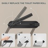image:imageFORIOUS Toilet Paper Holder Adhesive or Screw Wall Mount Pivoting Tissue Roll Holder Stainless Steel Self Adhesive Toilet Paper Roll Holder no Drilling Matte Black Classic 2 PackMatte Black