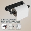 image:imageFORIOUS Toilet Paper Holder Adhesive or Screw Wall Mount Pivoting Tissue Roll Holder Stainless Steel Self Adhesive Toilet Paper Roll Holder no Drilling Matte Black Classic 2 PackMatte Black